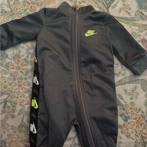 Nike Kids Charcoal One Piece with Neon Green Details